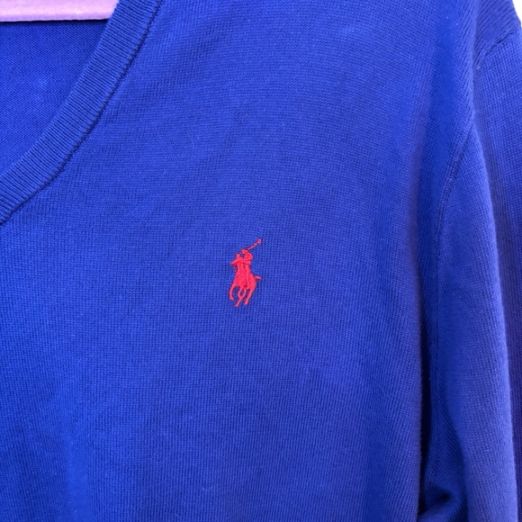Polo Ralph Lauren Pima Cotton Men’s V-Neck Sweater Size‎ Large - Picture 2 of 6